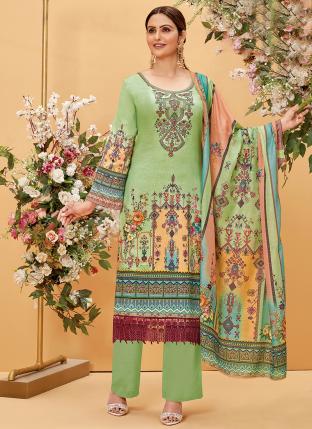 Pista Green Pure Jam Casual Wear Digital Printed Salwar Suit