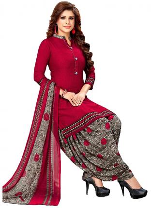Rani Lawn Crepe Regular Wear Printed Work Patiyala Suit