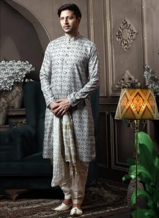 Multi Colour Cotton Traditional Wear Printed Work Kurta Pajama