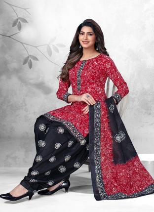 Rani Pure Cotton Daily Wear Printed Work Patiyala Suit