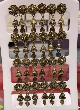 Temple Design Jhumka Earrings