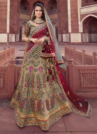Maroon Silk Wedding Wear Heavy Work Lehenga Choli