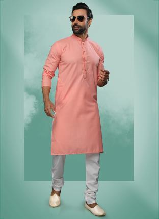Pink Cotton Silk Festival Wear Pintux Kurta Pajama