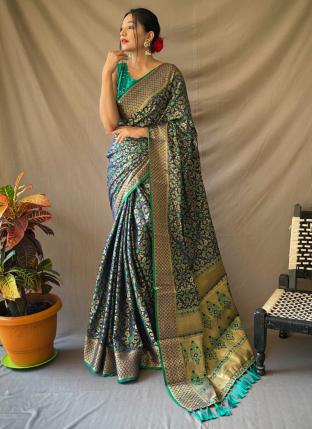 Firozi Patola Silk Festival Wear Weaving Saree
