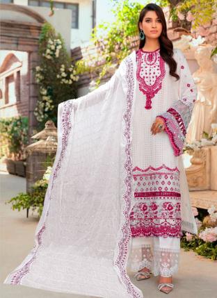 Pink Cambric Cotton Festival Wear Embroidery Work Pakistani Suit