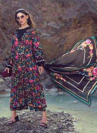 Multi Colour Pure Cotton Festival Wear Embroidery Work Pakistani Suit