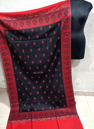Black Pashmina Winter Wear Printed Shawl Dupatta