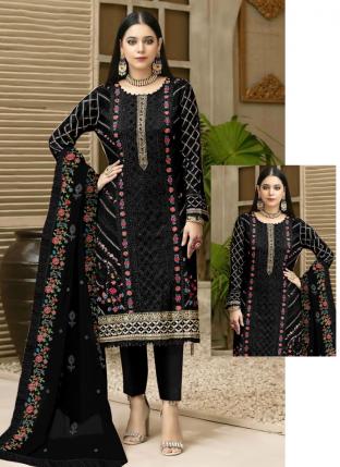 Black Georgette Festival Wear Embroidery Work Pakistani Suit