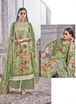 Light Green Pure Lawn Cotton Festival Wear Embroidery Work Salwar Suit