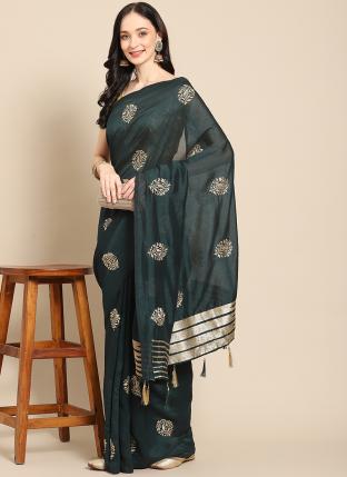 Rama Poly Traditional Wear Foil Printed Saree