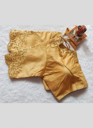 Golden Phantom Silk Party Wear Embroidery Work Blouse