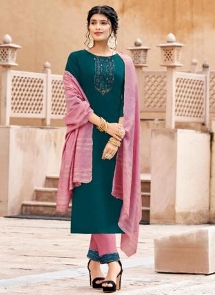 Rama Pure Silk Festival Wear Embroidery Work Readymade Salwar Suit