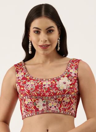 RED Silk Wedding Wear Embroidered Blouse