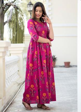 Rani Pure Muslin Casual Wear Digital Printed Gown