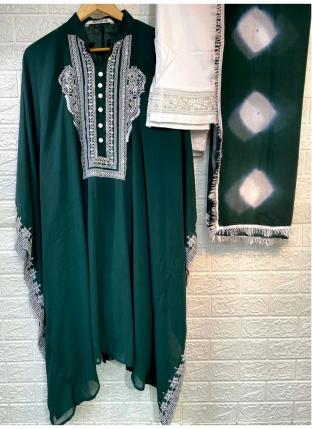 Rama Georgette Traditional Wear Embroidery Work Kaftan Suit