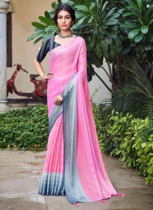 Pink Fancy Casual Wear Printed Saree
