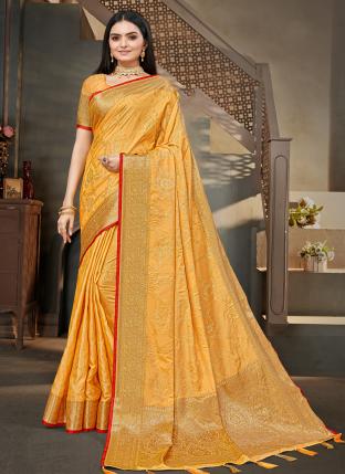 Gold Silk Festival Wear Weaving Saree