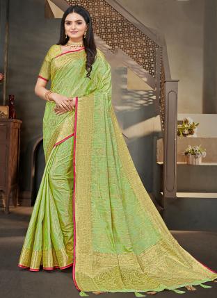 Green Silk Festival Wear Weaving Saree