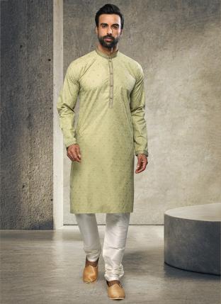 Green Cotton Festival Wear Handloom Kurta Pajama