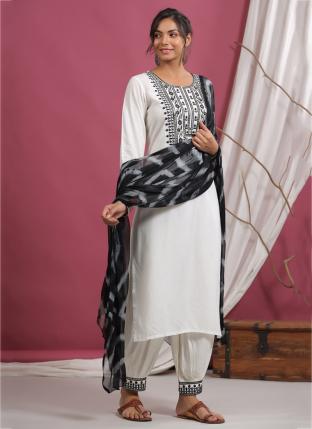 Black Fancy Traditional Wear Embroidery Work Readymade Salwar Suit