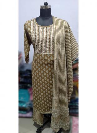 Brown Sequins New Designer Readymade Plus Size Salwar Suits 