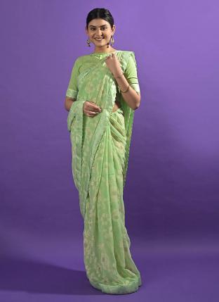 Light Green Georgette Casual Wear Printed Saree