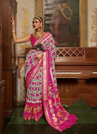 Pink Silk Traditional Wear Patola Saree