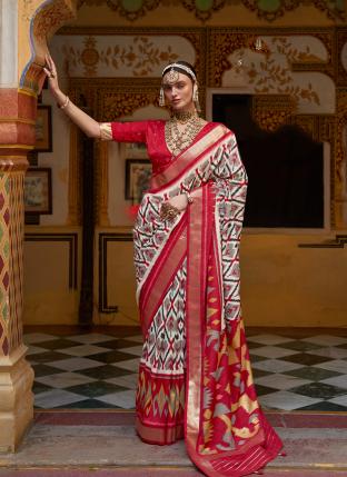 Red Silk Traditional Wear Patola Saree
