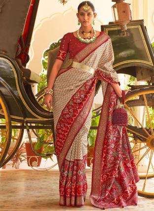 Maroon Silk Traditional Wear Printed Saree