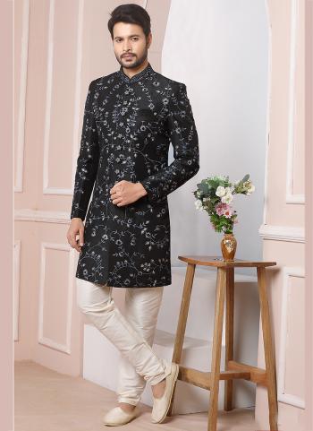 2022y/August/34206/Black-Art-Banarasi-Silk-Wedding-Wear-Embroidery-Work-Chudidar-Sherwani-1661.jpg