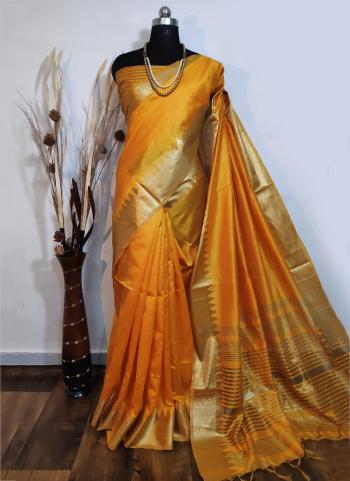 Aasam Silk Zari Wooven Temple Border Designer Sarees Collection