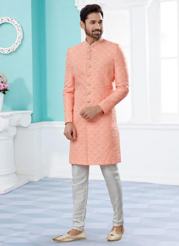 2022y/September/34922/Peach--colour-Havy-Classic-sherwani-with-thread-embroidered-Wedding-Wear-Fancy-Churidar-Sherwani-5570.jpg