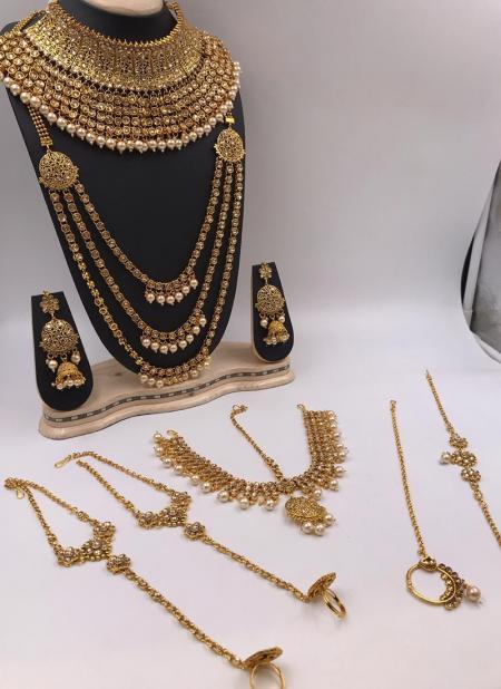 Bridal Wear Golden Jewellery Set Collection Catalog