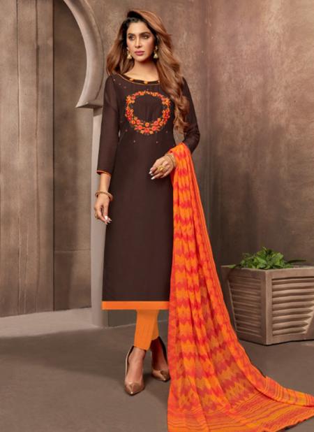brown churidar designs