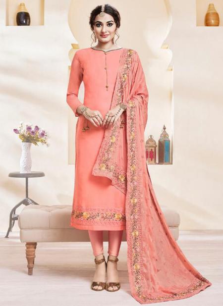 Embroidery Work New Designer Tussar Silk Churidar Suits Collection For ...