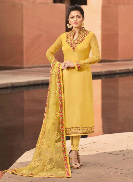 yellow party wear suits