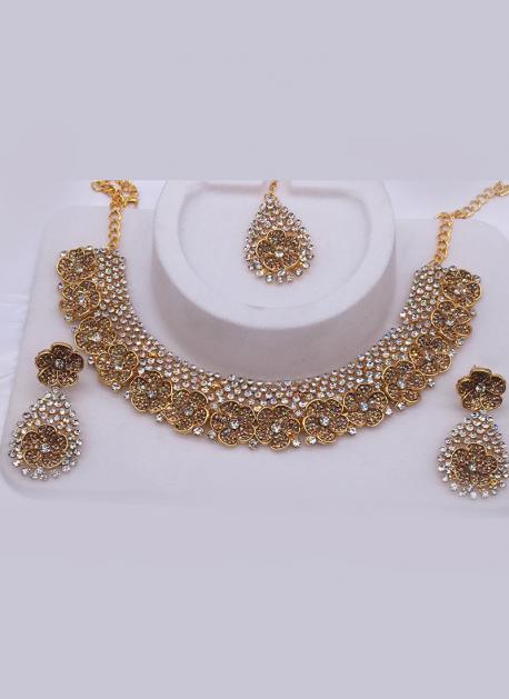 party wear stone necklace with earrings 