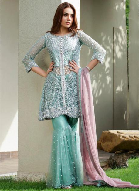 sky blue pakistani suit