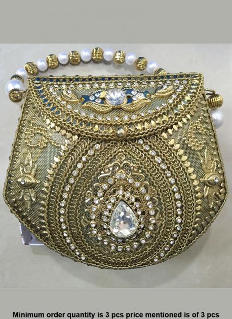 indian gold clutch bag