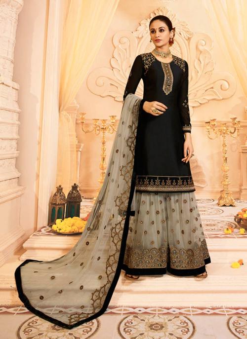 black sharara for wedding