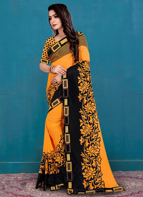 printed work saree