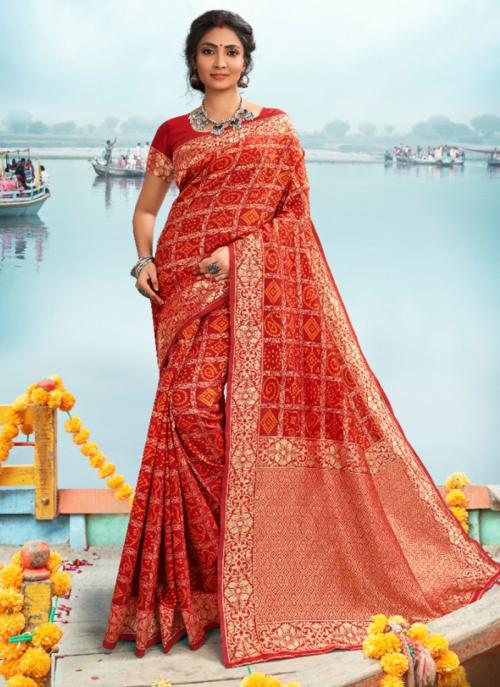 bandhani printed saree