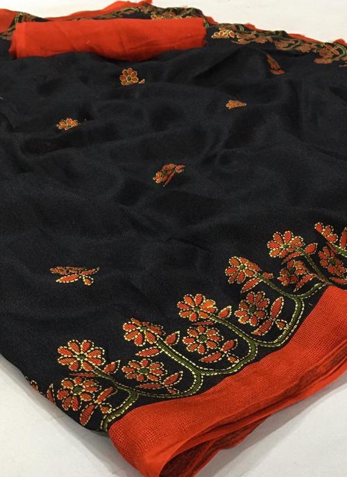 Black Linen Casual Wear Weaving Fancy Saree