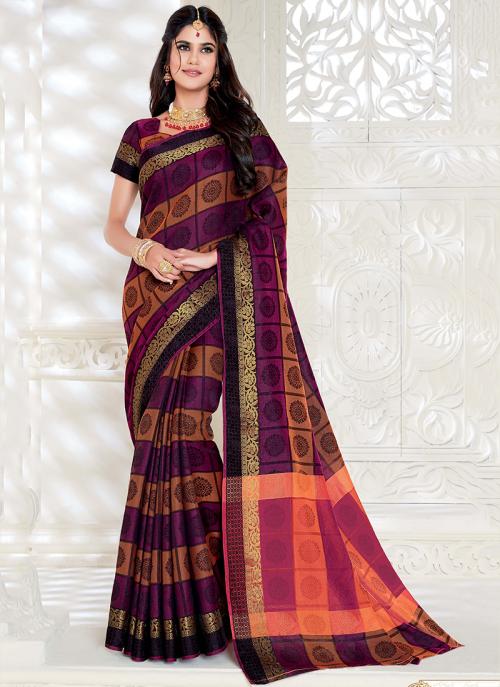 Multi Color Raw Silk Party Wear Weaving New Saree