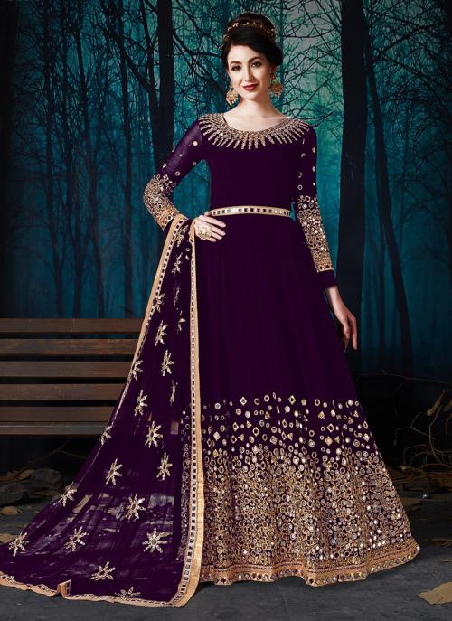 mirror work anarkali suit