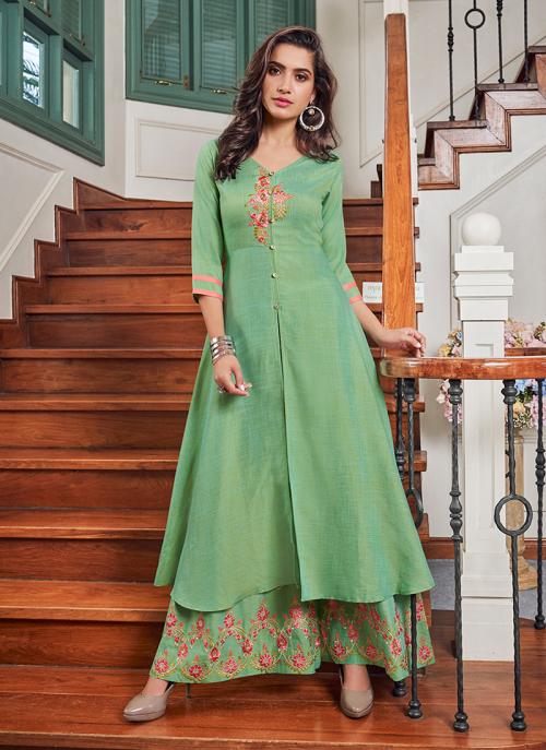 light green kurtis