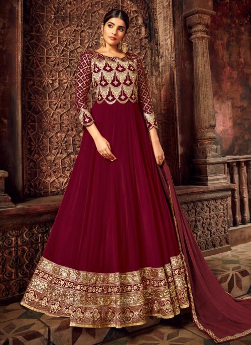 maroon gown for reception