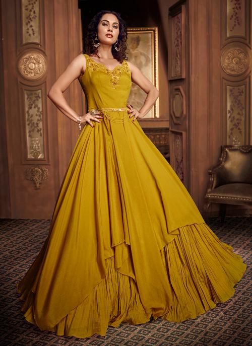 yellow gown design