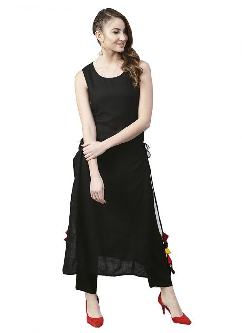 plain black kurtis