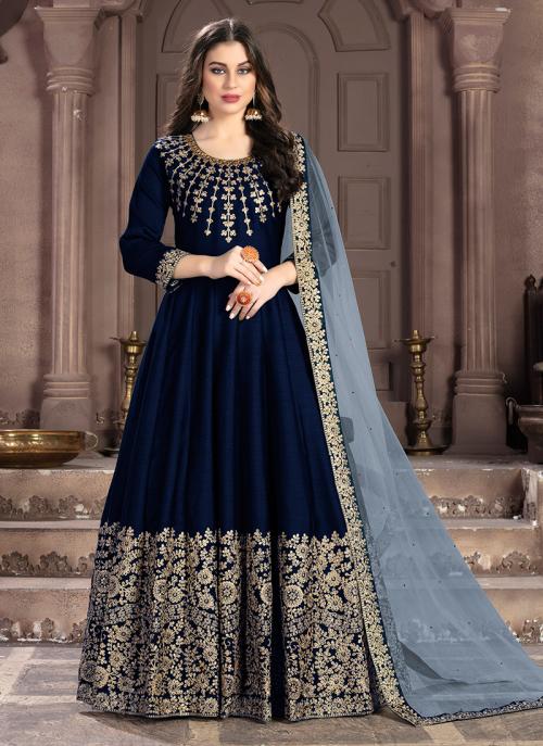 navy blue anarkalis online